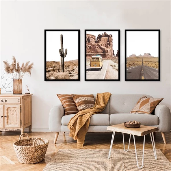 Route Texas Çerçeveli Poster Seti