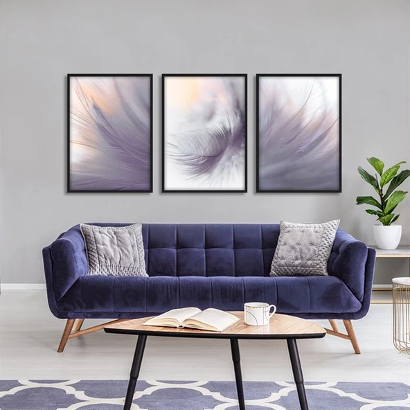 Feather Çerçeveli Poster Seti ürün görseli