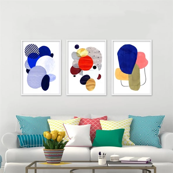 Colored Roundels Çerçeveli Poster Seti ürün görseli