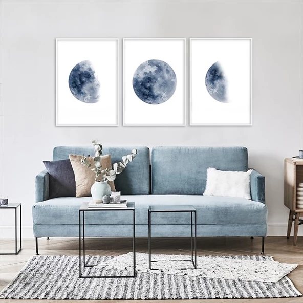 Blue Moon Çerçeveli Poster Seti
