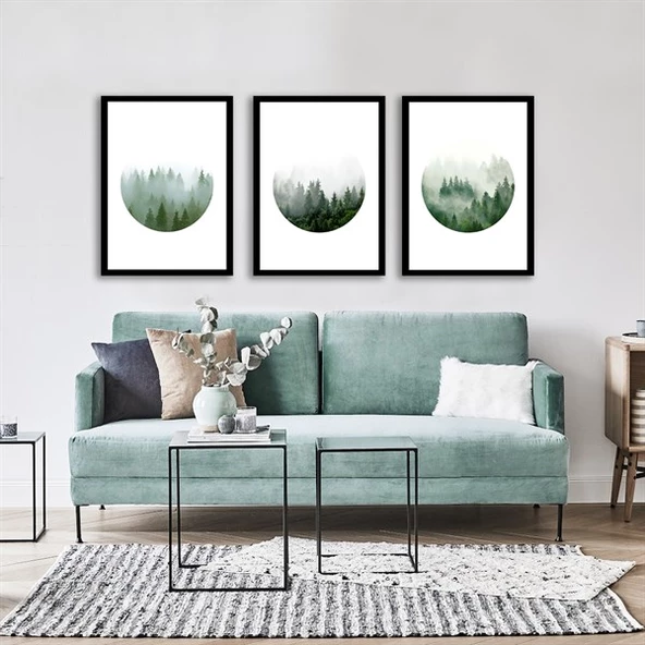 Fog İn The Forest Çerçeveli Poster Seti ürün görseli