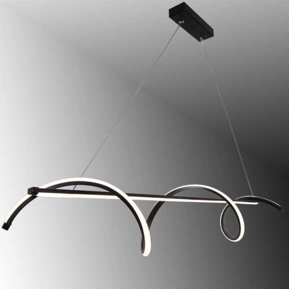 TT038-SY TT Aydınlatma Kıvrımlı Masa Üstü Modeli Siyah Led Avize