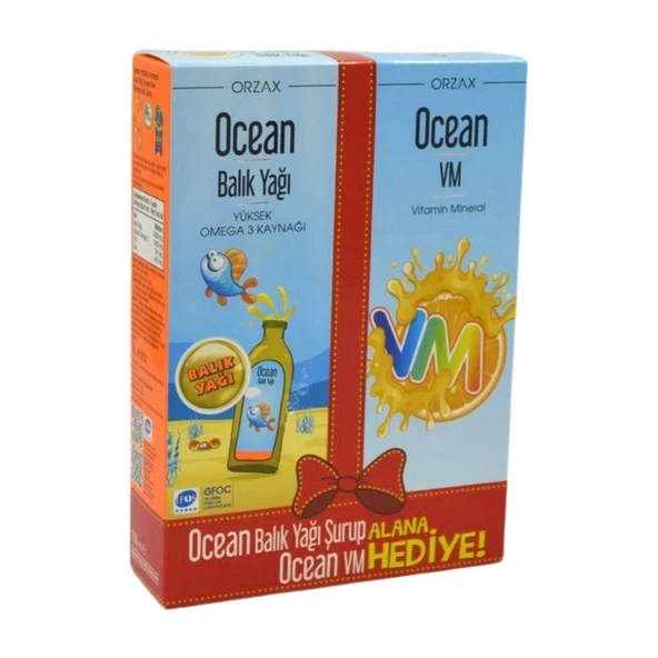 Ocean Balık Yağı Portakal Aromalı 150 Ml + Vitamin Mineral Portakal Aromalı150 Ml - 1
