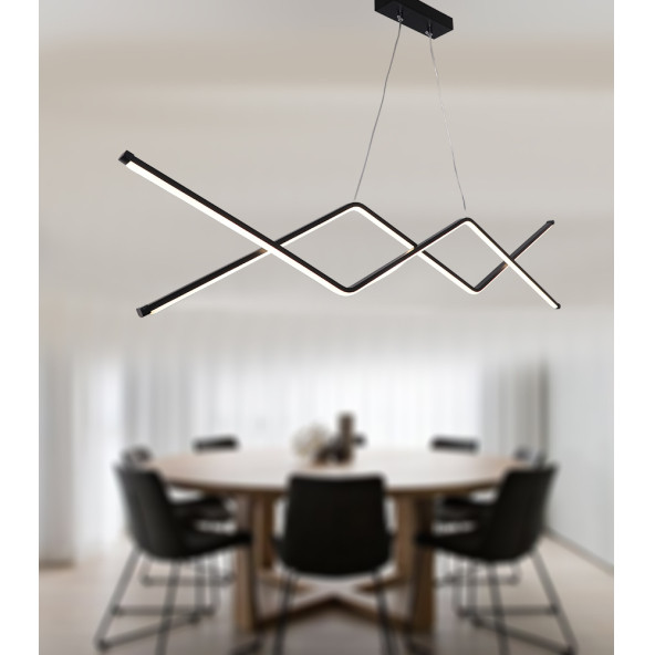 TT Aydınlatma TT039-SY  Zikzak Masa Üstü Modeli Siyah Led Avize - Resim 3