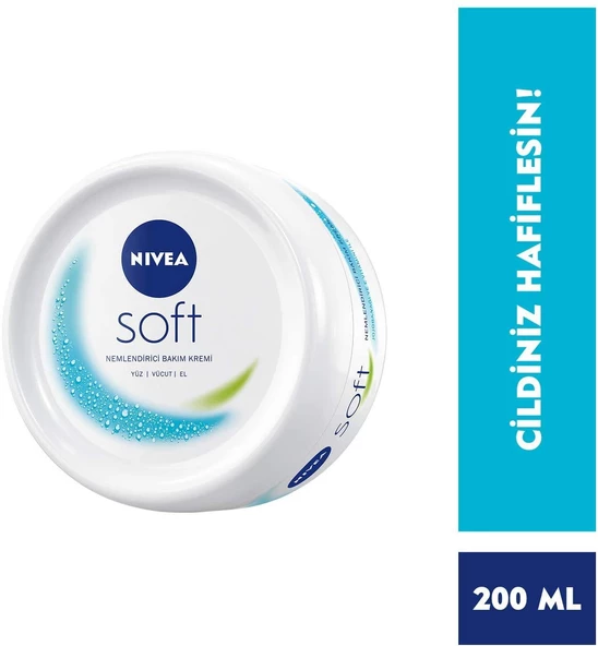 Nivea Soft Nemlendirici Bakım Kremi 200 Ml (Yüz - Vücut - El )