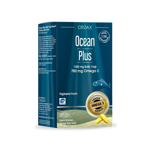 Ocean Plus 1200 Mg Balık Yağı 30 Kapsül - Limon Aromalı ürün görseli