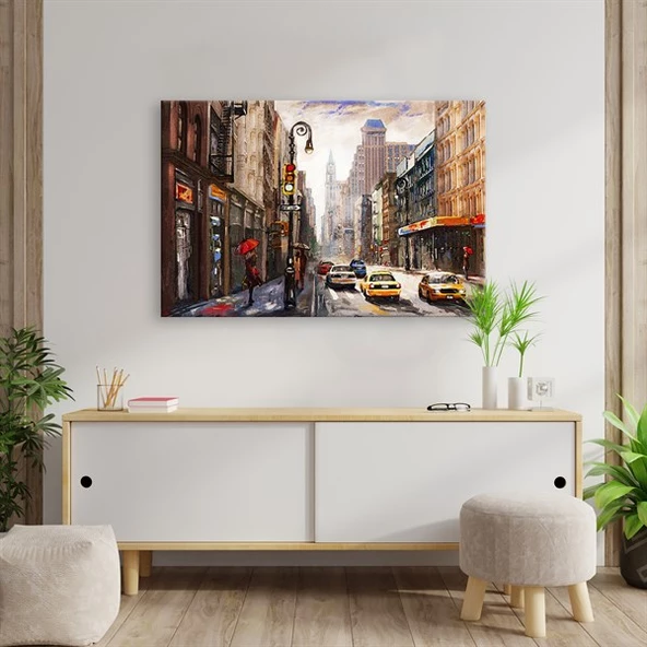New York Cadde Kanvas Tablo
