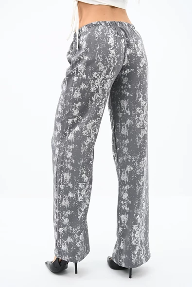 Kadın Varak Baskılı Palazzo Pantolon 6272-24 - 8