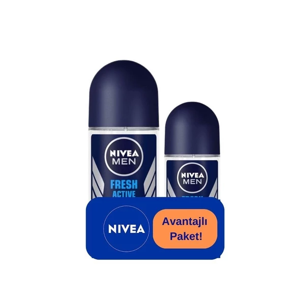 Nivea Erkek Roll-On Fresh Active 50 ml + Roll-On 25 ml