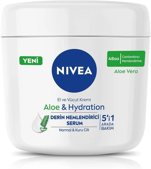 Nivea El Ve Vücut Kremi - Aloevera & Hydration 5 İn 1 Derin Nemlendirici Serum 400 ml