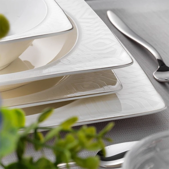 Schafer Glamor Private Yemek Takımı 60 Parça-Beyaz-BYZ 02 - Resim 4