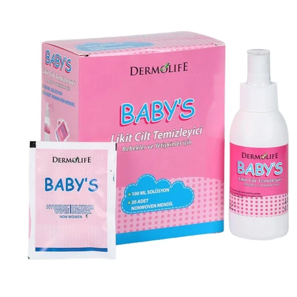 Dermolife Babys Göbek Bakım Seti - 100 ml Solüsyon + 20 Adet Nonwoven Mendil