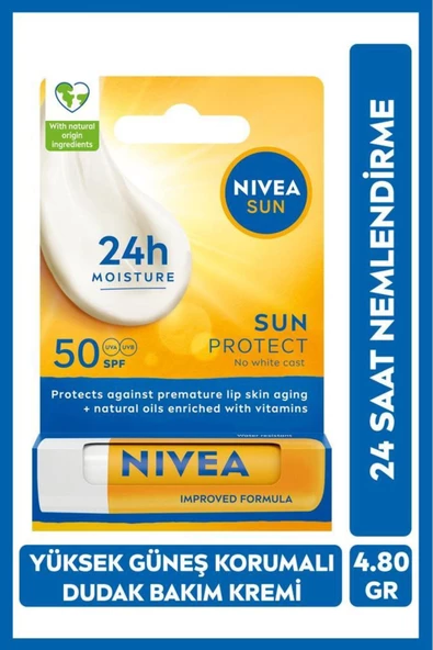 Nivea Güneş Koruması Bakım Yapan Dudak Bakım Balsamı SPF 50 Sun Protect 4,8 G