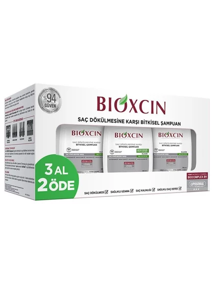 Bioxcin Yağlı Saçlar İçin Klasik Şampuan 3 Al 2 Öde 3 x 300 ml