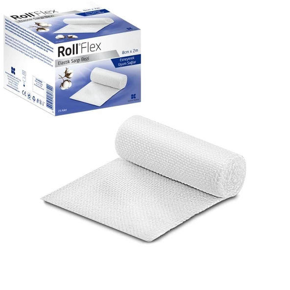 Roll Flex Elastik Sargı Bezi 8 Cm 2 M