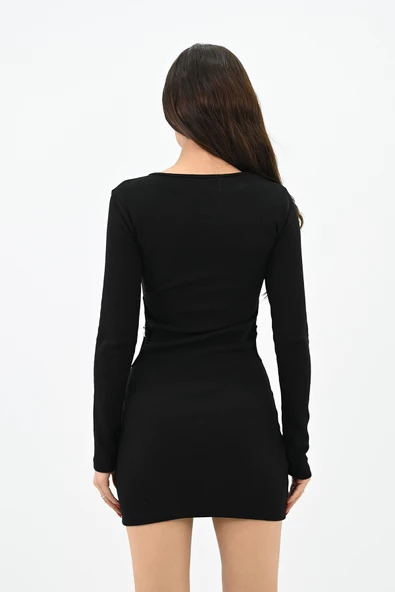 Kadın Pencere Detaylı Mini Elbise 5215-24 - 5