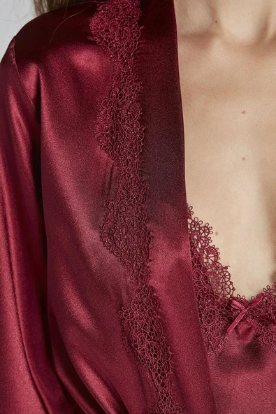 Pierre Cardin 6965 Saten Gecelik Sabahlık Pijama Takım Şort Takım 6'lı Gelin Çeyiz Seti - 9