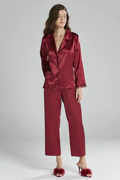 Pierre Cardin 6965 Saten Gecelik Sabahlık Pijama Takım Şort Takım 6'lı Gelin Çeyiz Seti - 11