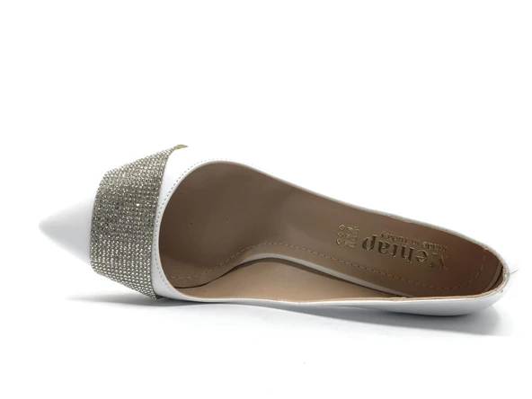 Mehtap Kalın Şerit Taş Detaylı 6 cm Topuklu Kadın Klasik Ayakkabı - Resim 10