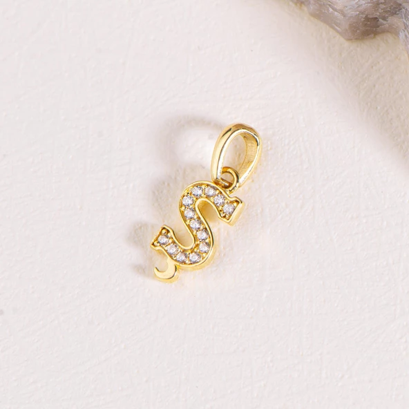 14 Ayar Altın Ş Harfi Taşlı Kolye Ucu 0,53 gr - Resim 2