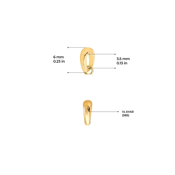 14 Ayar Altın K Harfi Taşlı Kolye Ucu 0,52 gr - Resim 4