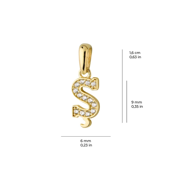 14 Ayar Altın Ş Harfi Taşlı Kolye Ucu 0,53 gr - Resim 3