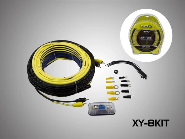 FOR-X XY-8KIT OTO ANFİ KABLO SETİ 8GA BAKIR VAKUMLU