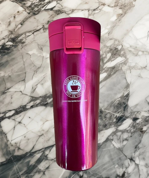 Arow Süper Trend Çift Katmanlı Termos - 500 ML - D-281-Fuşya - 2