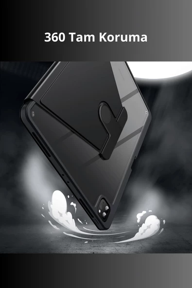 iPad Air 13 inç 2024 360 Derece Dönebilen Standlı Pino iPad Tablet Kılıfı - Resim 2