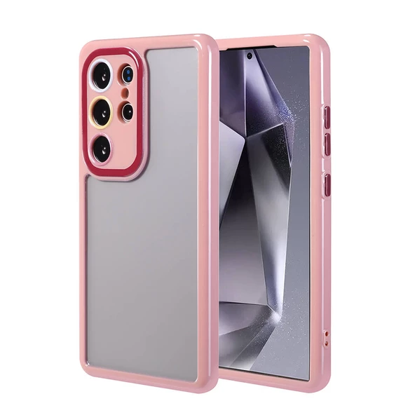 Gpack Samsung Galaxy S24 Ultra Kılıf Kenar ve Çerçeve Renkli Kamera Korumalı Vitamin Kapak - 3