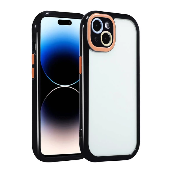 Gpack Apple iPhone 14 Kılıf Kenar ve Çerçeve Renkli Kamera Korumalı Vitamin Kapak