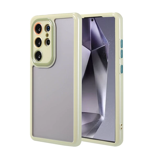 Gpack Samsung Galaxy S24 Ultra Kılıf Kenar ve Çerçeve Renkli Kamera Korumalı Vitamin Kapak - 2