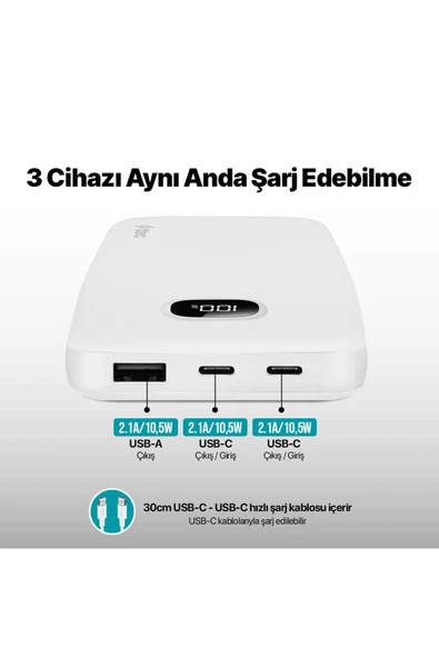 Ttec 2BB205B ChargeUp LCD 10.000mAh Taşınabilir Şarj Aleti / Powerbank - 3
