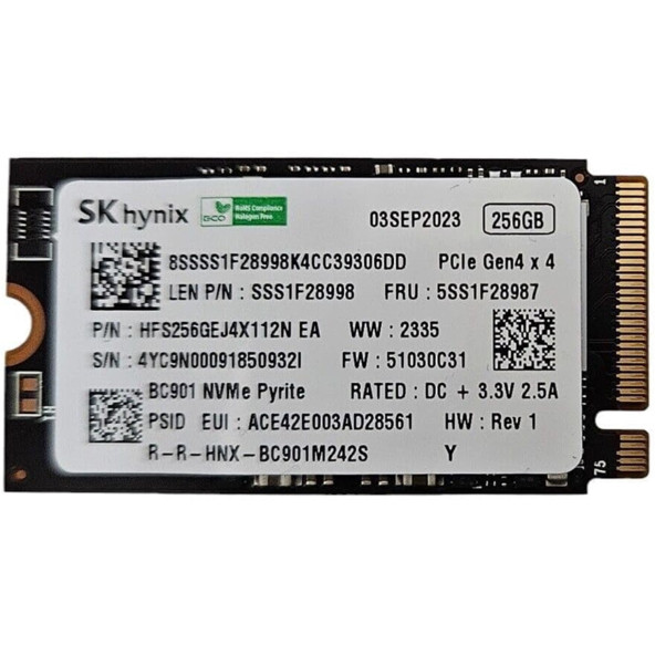 SK HYNIX HFS256GEJ4X112N 2242 256GB M2 NVME SSD(KUTUSUZ)