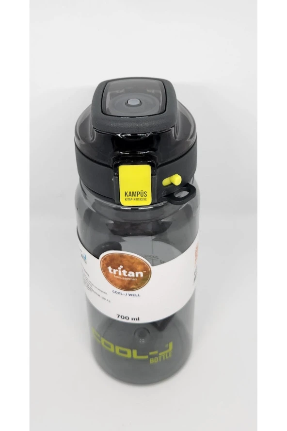 Cool-J Well 700ml Siyah-Yeşil Askılı Kilitli Tritan K7558 Matara - 2
