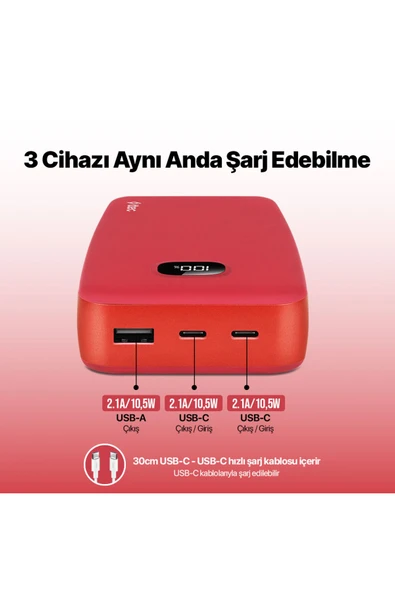 Ttec 2BB211GK ChargeUp LCD 20.000 mAh Taşınabilir Hızlı Şarj Aleti / Powerbank - 3