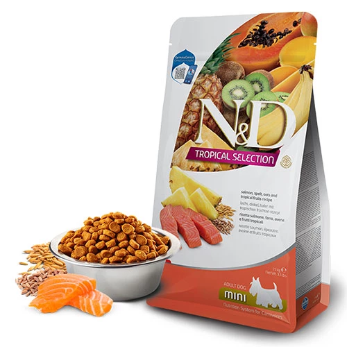 N&D Tropical Selection Somonlu ve Tropikal Meyveli Mini Irk Yetişkin Köpek Maması 1,5 Kg