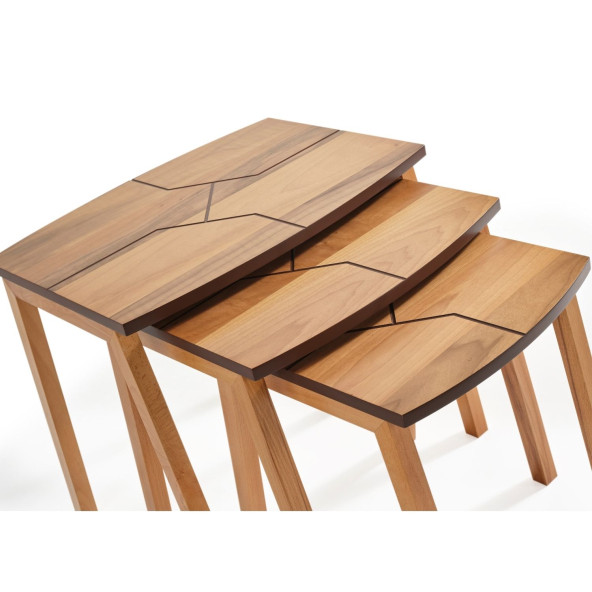 Zigon sehpa, Ahşap sehpa, Modern sehpa, Doğal sehpa, Yan sehpa - 3