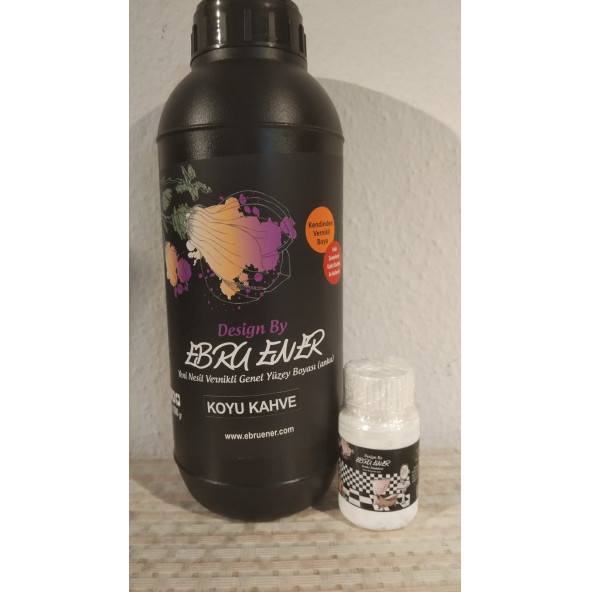 Ebru Ener Anka Vernikli Genel Yüzey Boyası Koyu Kahve 1000 gr. ve Katkı Maddesi 30 gr.