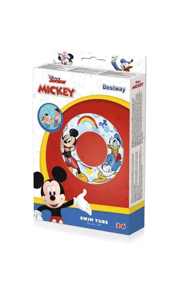 Mickey Desenli 56 Cm Simit, Çocuk Deniz Simidi - Mavi Su Dünyası - 2
