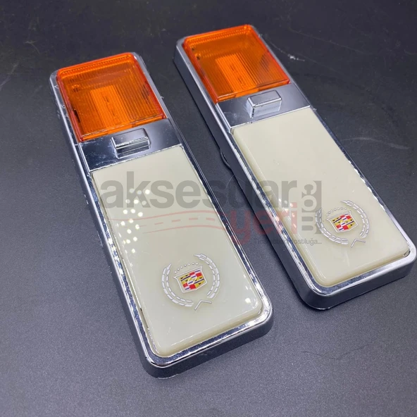 Cadillac Turuncu Beyaz Çift Renk Direk Lambası Gazetelik Neon Led 12V - 4