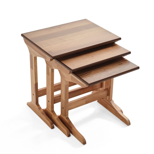 C sehpa, zigon sehpa, ahşap sehpa, Doğal sehpa, 3lü sehpa - 2