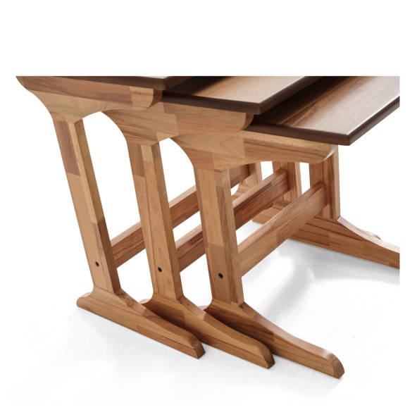 C sehpa, zigon sehpa, ahşap sehpa, Doğal sehpa, 3lü sehpa - 3