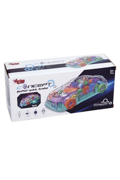 Müzikli ve Işıklı Şeffaf Araba - Mavi Su Dünyası - 3