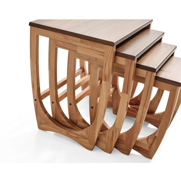 Zigon sehpa, Dörtlü sehpa, Ahşap sehpa, Yan sehpa, Servis sehpası, Modern sehpa - 4