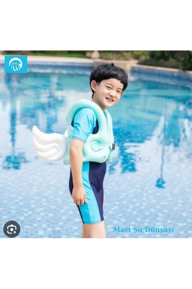 Deniz Ve Havuz Kanatlı Can Simidi, 5-8 Yaş Için Can Yelekleri Mavi - Mavi Su Dünyası