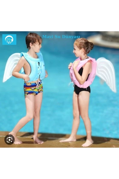 Deniz Ve Havuz Kanatlı Can Simidi, 5-8 Yaş Için Can Yelekleri Mavi - Mavi Su Dünyası - 2