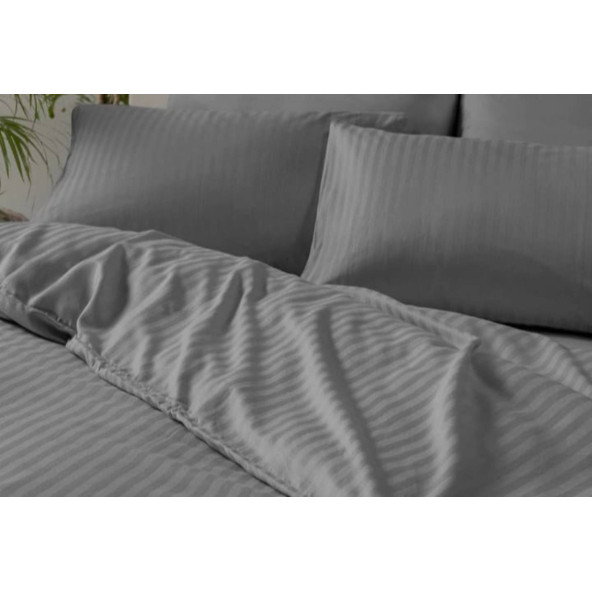 English Home Classy Twill Stripe Çift Kişilik King Size Battal Boy Nevresim Takımı - 2