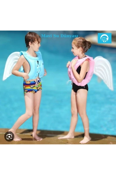 Deniz Ve Havuz Kanatlı Can Simidi, 2-4 Yaş Için Can Yelekleri Mavi - Mavi Su Dünyası - 2