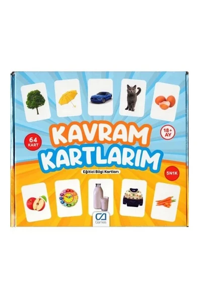 Kavram Kartlarım 64 Kart ile Eğitici Oyun Kartları - Mavi Su Dünyası